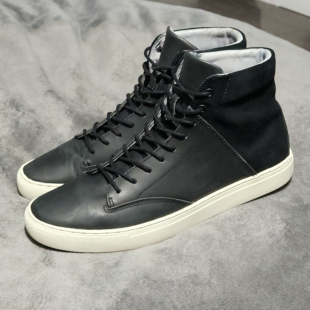TCG Men's  Premium Shoe Porter  Leather High Top Laces Sneaker